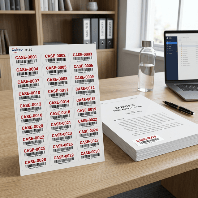 Bates Number Labels: Physical Document Stamping and Printing Guide